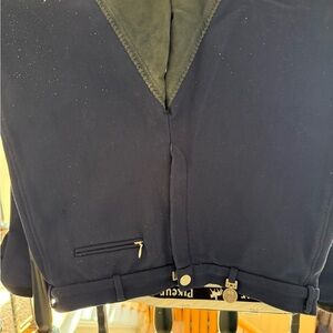 Equestrian breeches by PIKEUR Navy Blue w/ suede full seat small microfiber